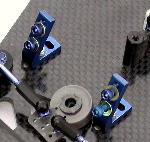 Factory Team blue aluminum steering servo mounts